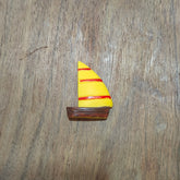 BIG YELLOW SAIL BOAT MINIATURE